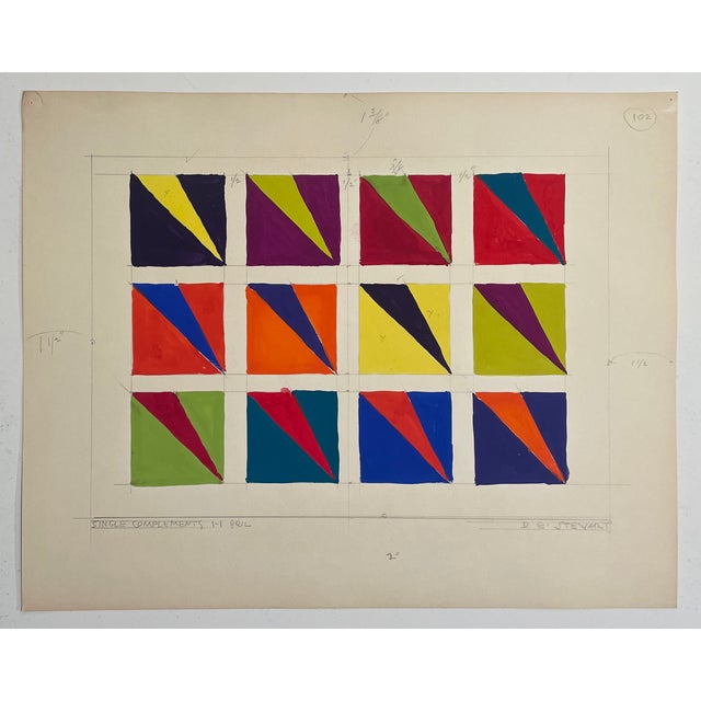 Illustration 1960s Color Studies Painting by Stewart For Sale - Image 3 of 3
