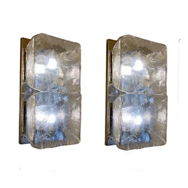 Grey Murano Wall Lights by Aureliano Toso, 1970s, Set of 2 For Sale