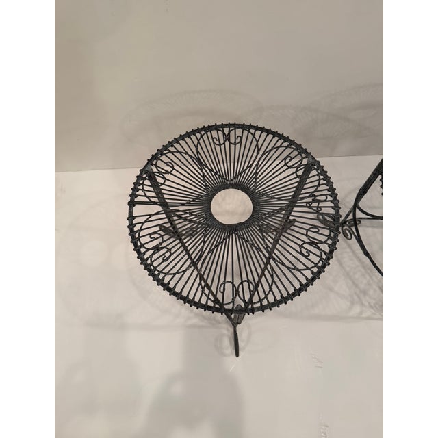 Vintage Round Wire Side Tables -a Pair For Sale - Image 10 of 11