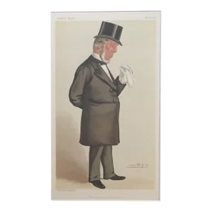 Antique Matted Vanity Fair Caricature by Spy of Colonel Sir Frederick Winn Knight, 1884