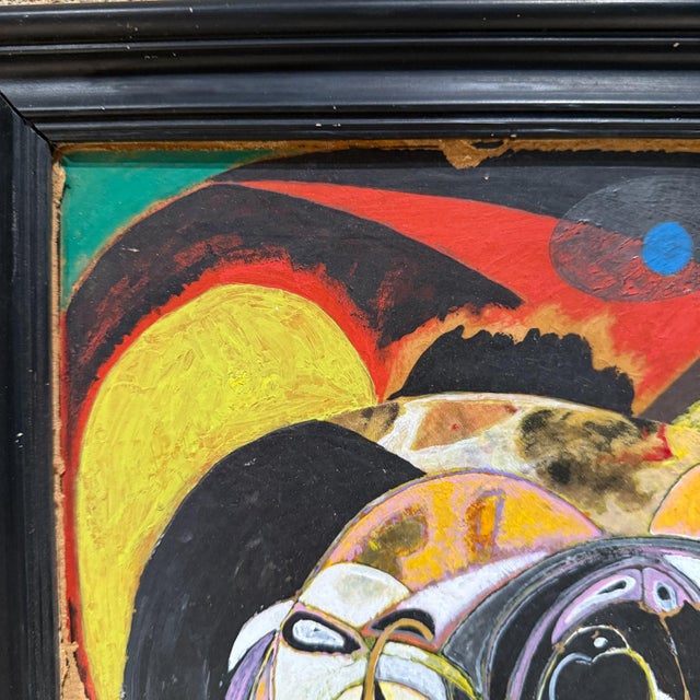 AMBIANIC presents 2014 Antonio Pascuali Abstract Expressionism Art signed Frame 21.25 h x 14.75 x 1 thick Art 18.5 x 12.25...