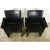 Black Vintage Italian Matteo Grassi Leather Armchairs - A Pair For Sale - Image 8 of 12