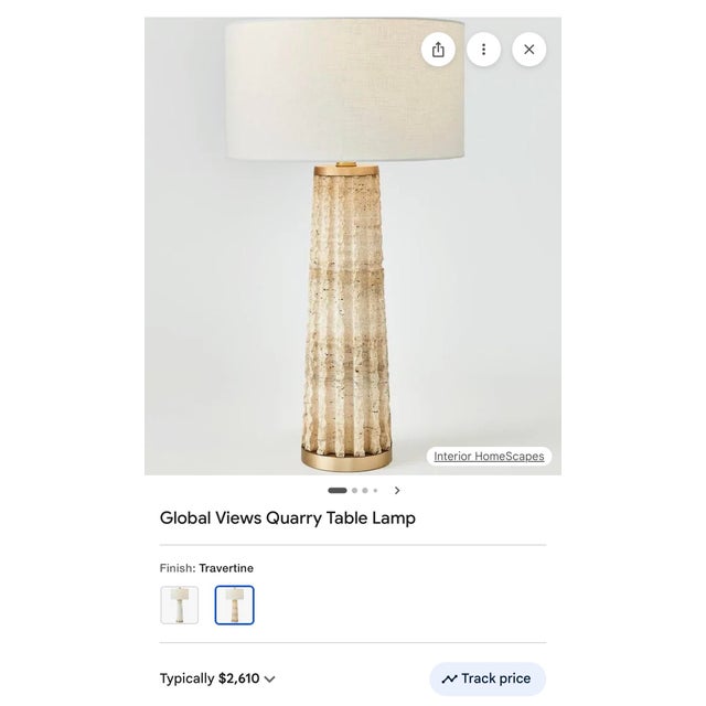 Travertine “Quarry” Lamp From Studio a by Global Views For Sale - Image 10 of 10