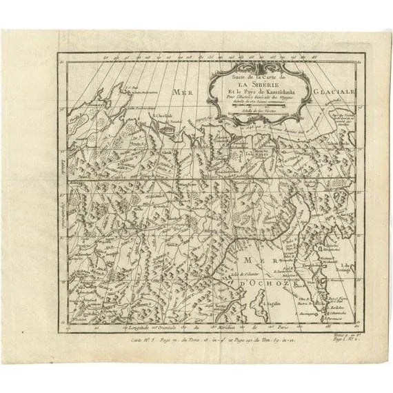 Mid 18th Century Antique Map of Eastern Siberia, 1764 For Sale - Image 5 of 5