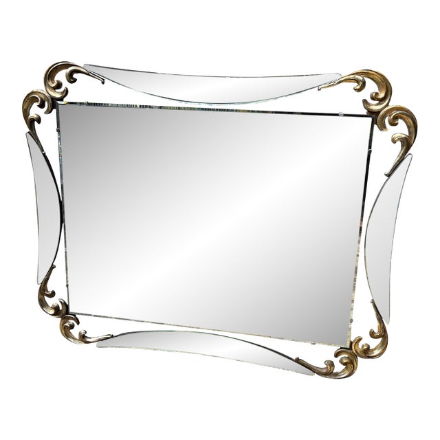 Large Hollywood Regency Style Mirror For Sale