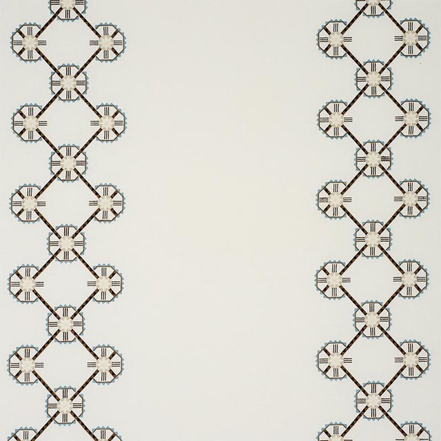 Sample - Schumacher Chamizal Embroidery Fabric in Neutral & Sky For Sale