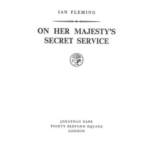 FLEMING, Ian [288] pp. Jonathan Cape 1963 First Edition 7 3/4" x 5 1/4" Jacket design by Richard Chopping On Her Majesty's...
