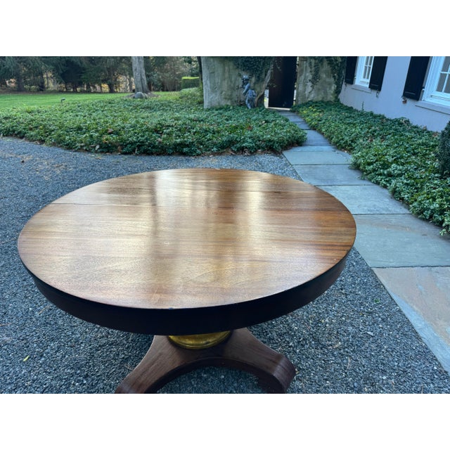 Handsome Antique American Empire Mahogany Round Pedestal Table For Sale - Image 9 of 11