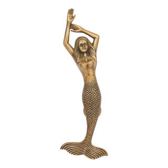 1960s Brass Mermaid Door Handle Fixture For Sale
