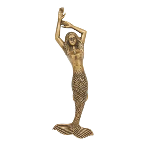 1960s Brass Mermaid Door Handle Fixture
