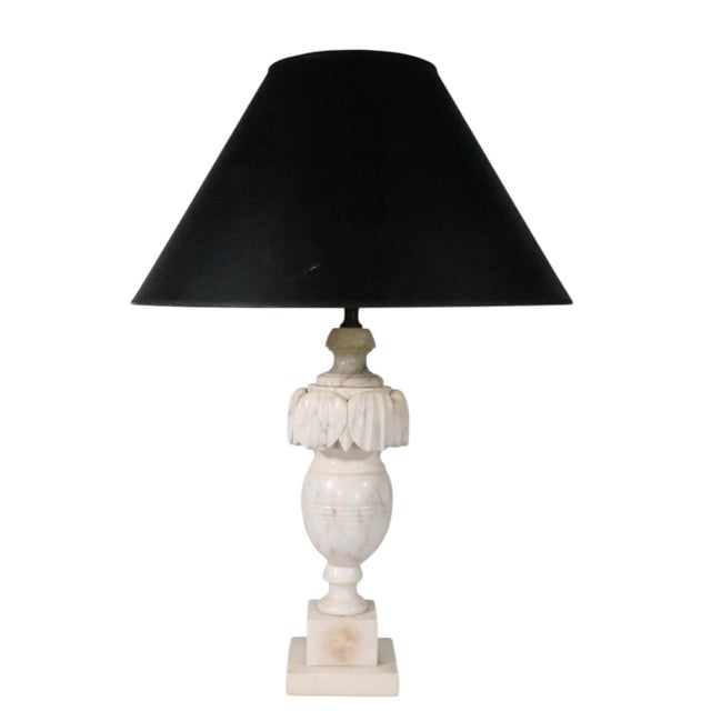 Stone Mid 20th Century Neo Classical Carved Marble Table Lamps - a Pair For Sale - Image 7 of 18