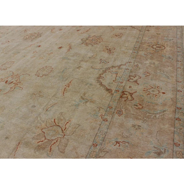 Late 20th Century Large Turkish Oushak Rug With Pastel Colors and All-Over Floral Design For Sale - Image 5 of 13