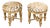 Pair of 19th Century French Giltwood Stools with Fluted Legs and Upholstery For Sale