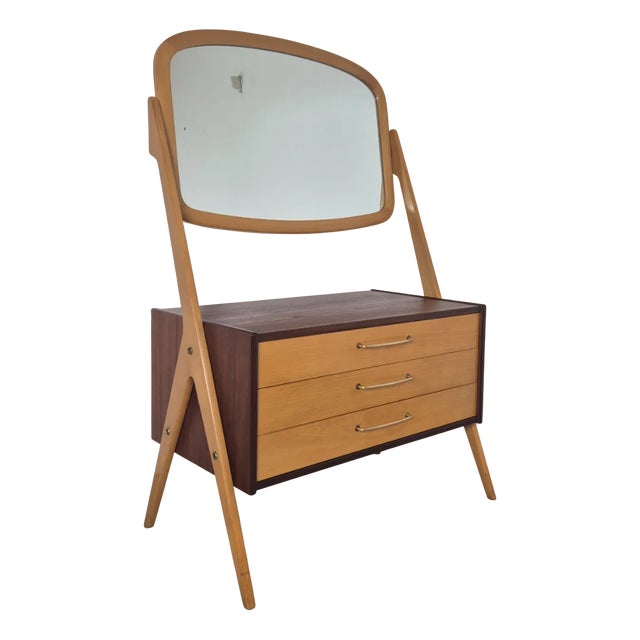 Mid-Century Teak and Beech Dressing Table from Orsta Bruk, Denmark, 1960s For Sale