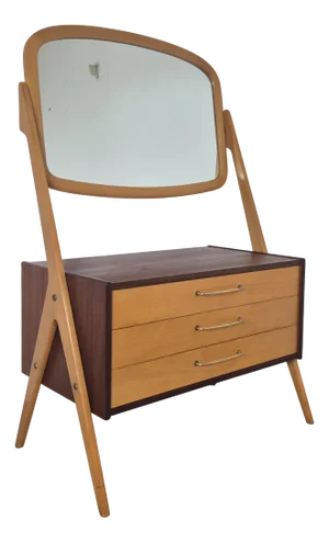 Mid-Century Teak and Beech Dressing Table from Orsta Bruk, Denmark, 1960s
