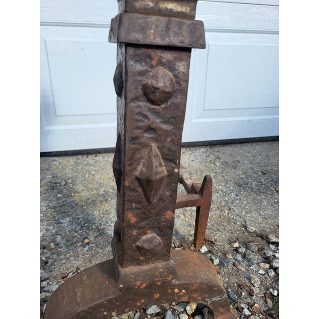 Metal Late 19th Century Mission Style Andirons - Set of 2 For Sale - Image 7 of 12