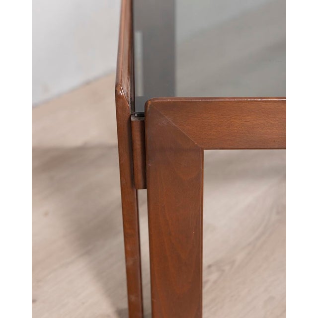 Wood Vintage Italian Wood and Glass Coffee Table, 1970s For Sale - Image 7 of 9