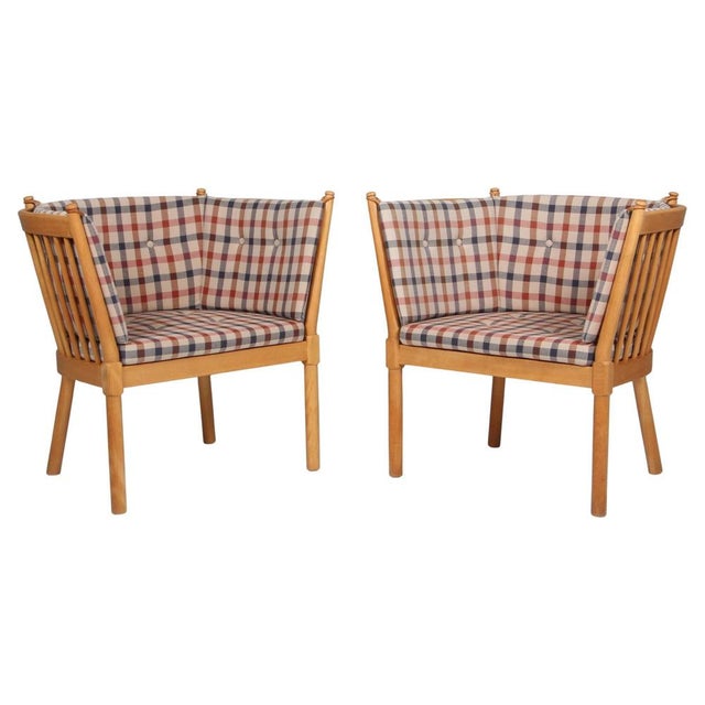 Tremmestole / Horseshoe Lounge Chairs in Beech attributed to Børge Mogensen for Fredericia, 1960s, Set of 2 For Sale - Image 9 of 9