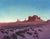 This oil on board artwork captures the serene beauty of a desert landscape at daybreak, where soft hues of blue and pink...