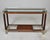 1960s Italian Mid-Century Walnut & Brass Console Table With Glass Top For Sale - Image 5 of 13