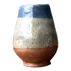 Vintage Blue and Gray Ceramic Vase