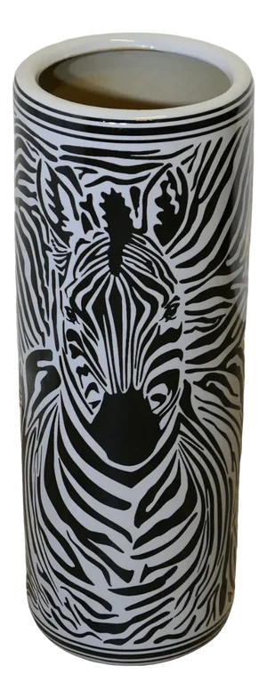 Large Zebra Floor Vase, 1970s