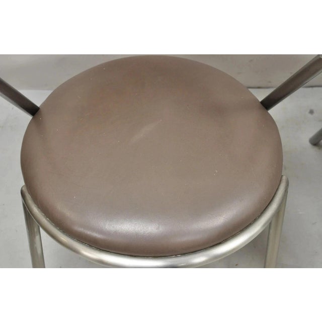 Late 20th Century Vintage Brueton Mid Century Modern Tubular Steel Cat Eye Lounge Chairs - A Pair For Sale - Image 5 of 12