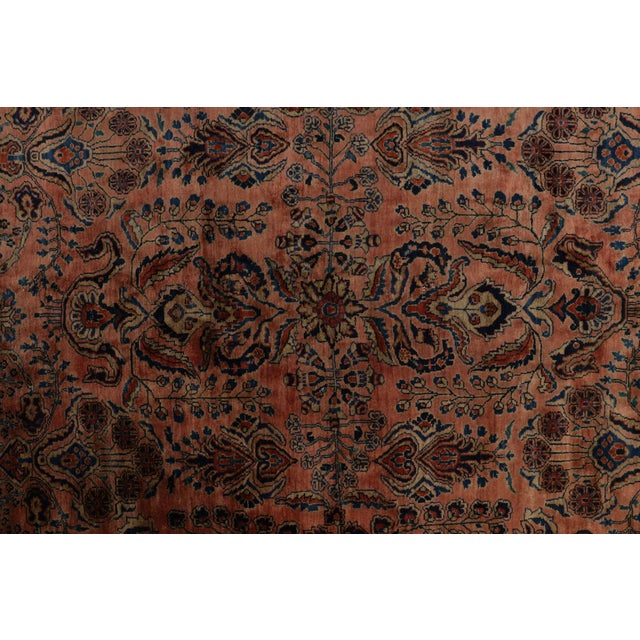 Antique Oversized Sarouk Persian Rug in Pink With Floral Patterns | Rug & Kilim For Sale - Image 9 of 11