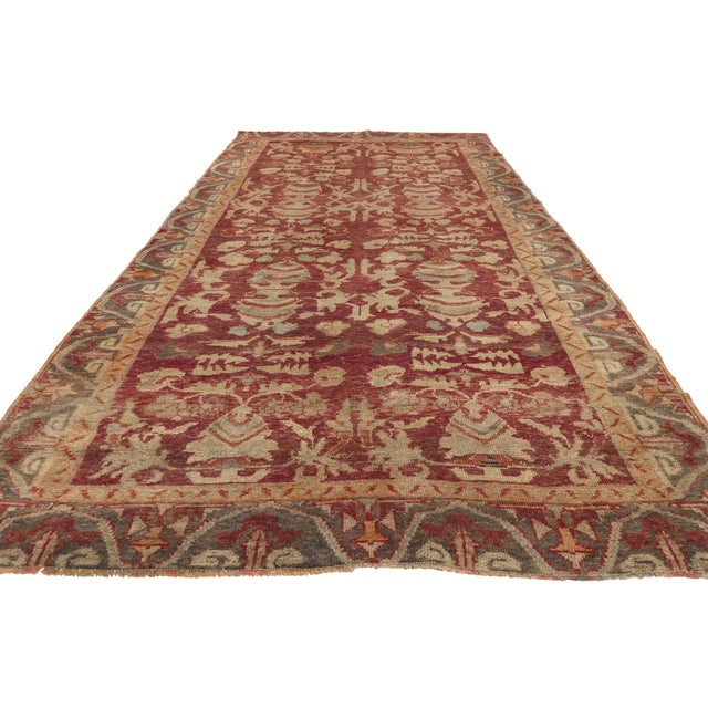 English Vintage Turkish Oushak Rug, 04'08 X 10'04 For Sale - Image 3 of 10