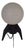 Mid-Century Table Lamp with a Black Iron Tripod Base and a White Opal Glass Shade, 1960s For Sale