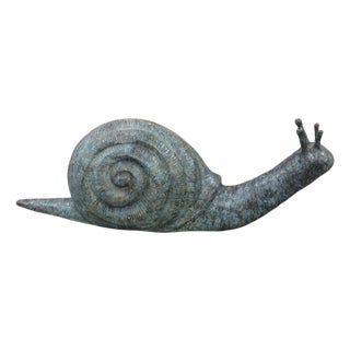 Monumental Patinated Bronze Garden Snail Sculpture For Sale