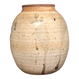 1970s Vintage Beige Jnia Terracotta Vase
