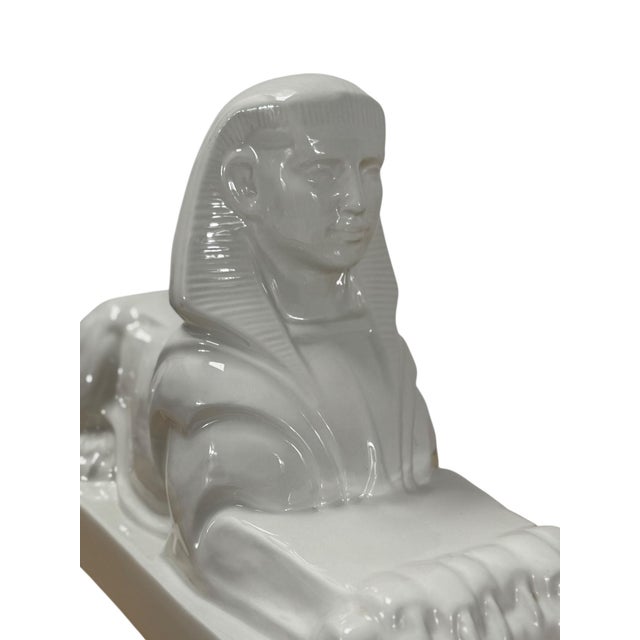 Ceramic Sculpture of a Sphinx by Charles Vos for De Spinx Maastricht, 1920s For Sale - Image 9 of 14