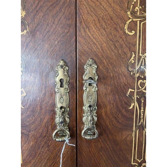Egyptian Secretaire in Wood and Brass For Sale - Image 5 of 18