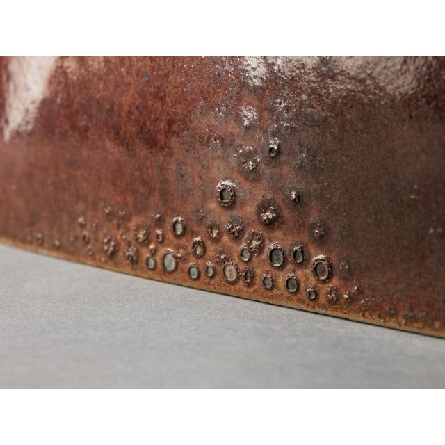 1980s Rectangular Vase in Glazed Ceramic by Leandro Lega, 1984 For Sale - Image 5 of 9