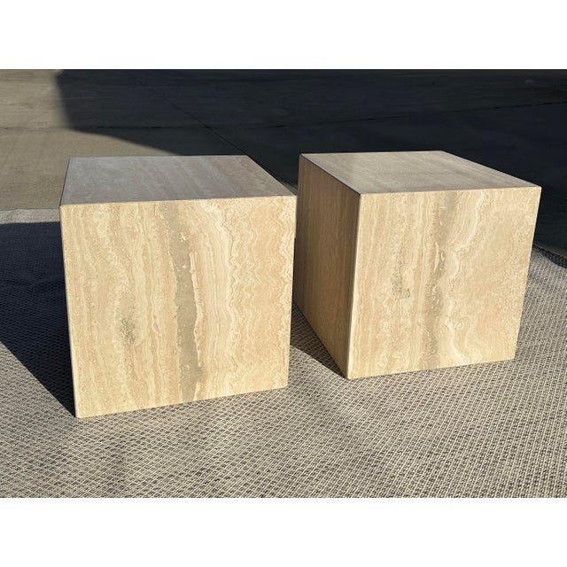 Unbelievably beautiful veining in these 20 x 20 x 20 Italian marble side tables. They are hollow within and are built to...