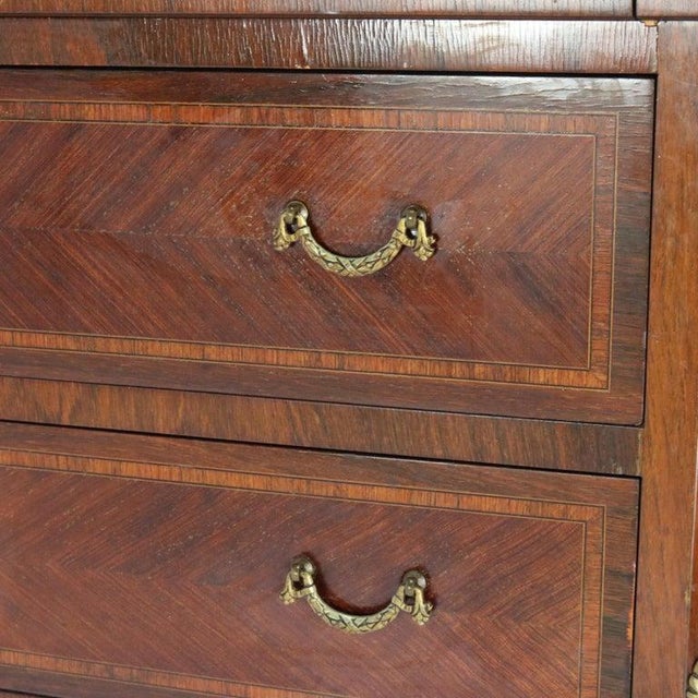 French Louis XV Style Rosewood, Kingwood & Ormolu Roll Top Lady’s Desk 20th C For Sale - Image 10 of 18
