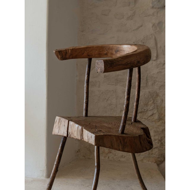 Vintage Art Populaire Chair in Mixed Wood, 1940s For Sale - Image 18 of 18