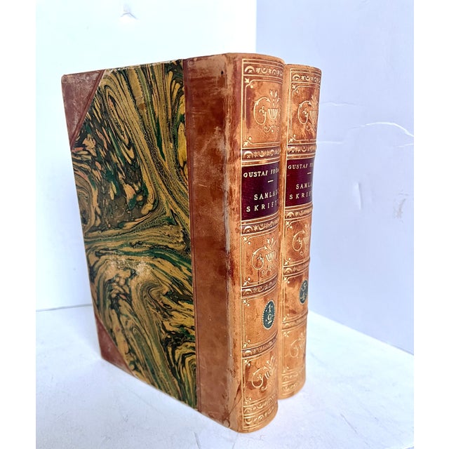 Traditional Antique Gustaf Froding Leather Bound Poetry Volumes From Sweden - Set of 2 For Sale - Image 3 of 11