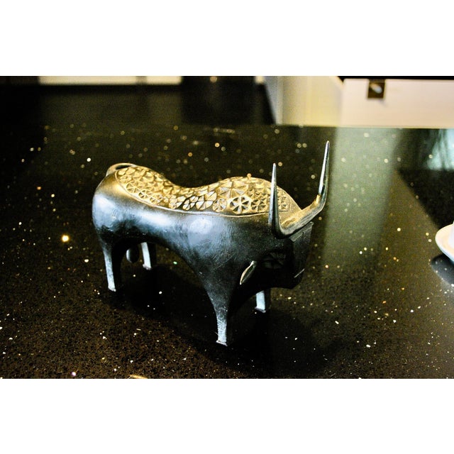 Stylized Bull in Patinated Bronze by José Luis Sanchez Fernandes, Spain, 1960s For Sale - Image 3 of 10