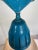 Metal Industrial Bauhaus Factory Pendant Lamp in Blue Holophane Glass, 1920s For Sale - Image 7 of 9