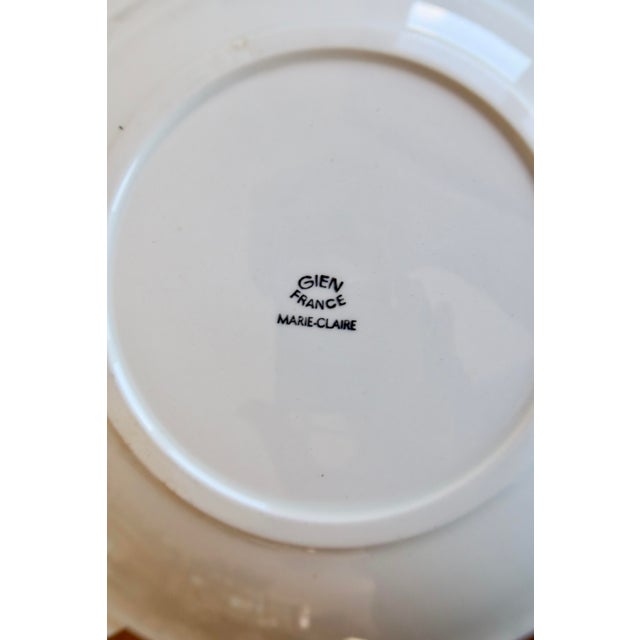 Ceramic Vintage Earthenware Dinner Plates with Marie-Claire Pattern from Gien, 1950s, Set of 6 For Sale - Image 7 of 8