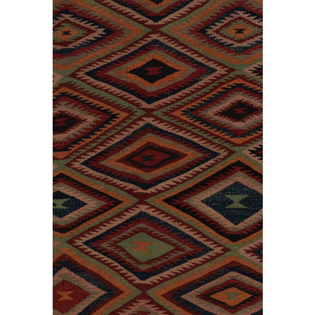 1950s Vintage Afghan Tribal Kilim With Geometric Patterns For Sale In New York - Image 6 of 7