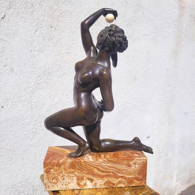 A Gory, Ball Dancer, 20th Century, Bronze & Marble For Sale - Image 9 of 17