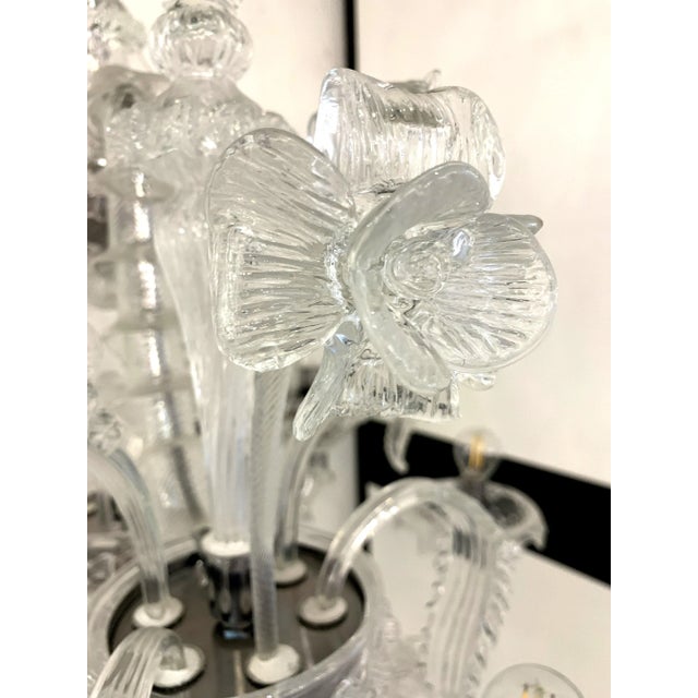 Transparent Murano Style Glass Chandelier For Sale - Image 10 of 12