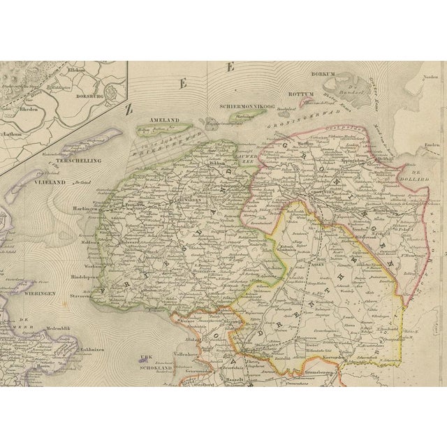 Map of the Netherlands with Insets of Amsterdam and Arnhem, 1876 For Sale - Image 6 of 11