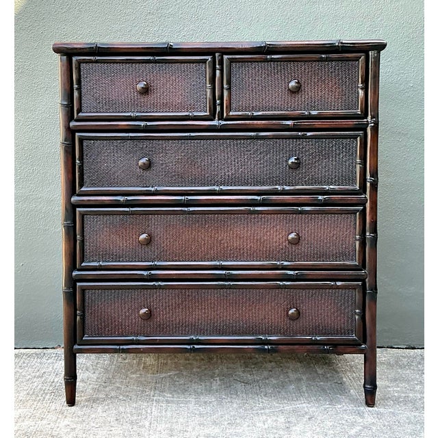 Vintage Woven Rattan Chest of Drawers For Sale - Image 11 of 12
