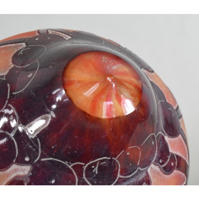 Schneider Le Verre Francais Perlieres Table Night Lamp 1920s - Burgundy Cameo Glass For Sale - Image 6 of 15