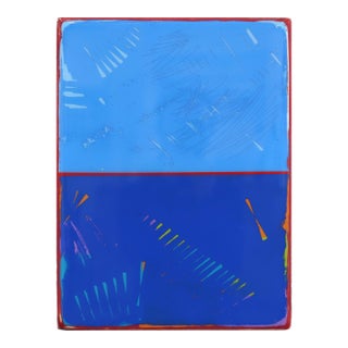 The Window 330 - Modern Resin Blue Minimalist Original Artwork by Ricky Hunt For Sale