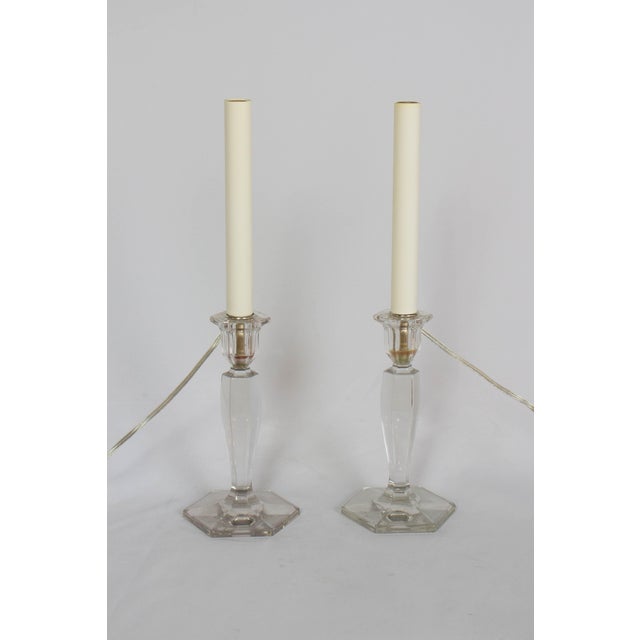 Custom Antique Glass Candlestick Table Lamps a Pair Chairish